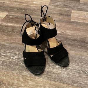 Franco Sarto black suede sandals
